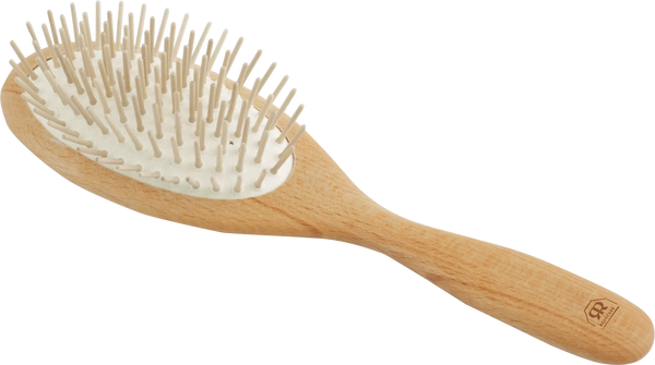 Wooden oval hairbrush